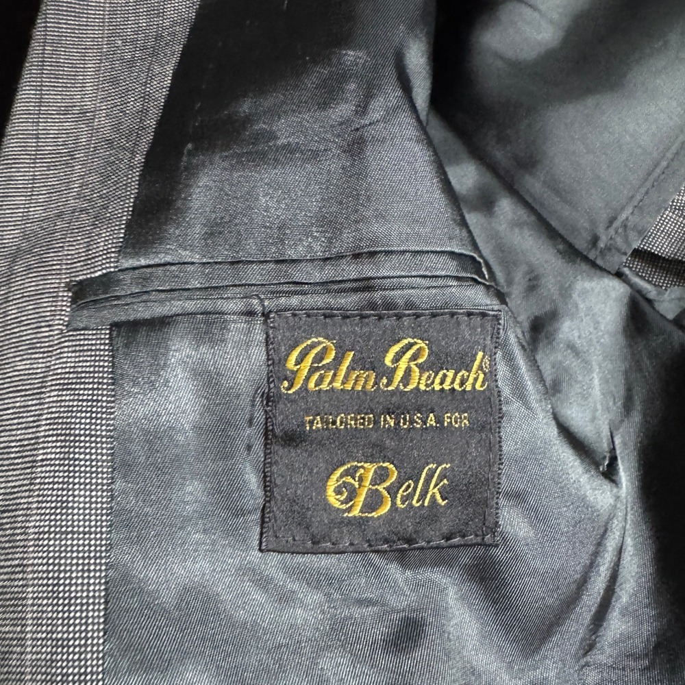 Palm Beach Suit Mens 40R 31x30 Grey Pinstripe Vintage 2-Piece Wool Blend USA - Picture 11 of 13